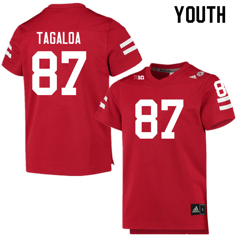 Youth #87 Brodie Tagaloa Nebraska Cornhuskers College Football Jerseys Sale-Scarlet - Click Image to Close